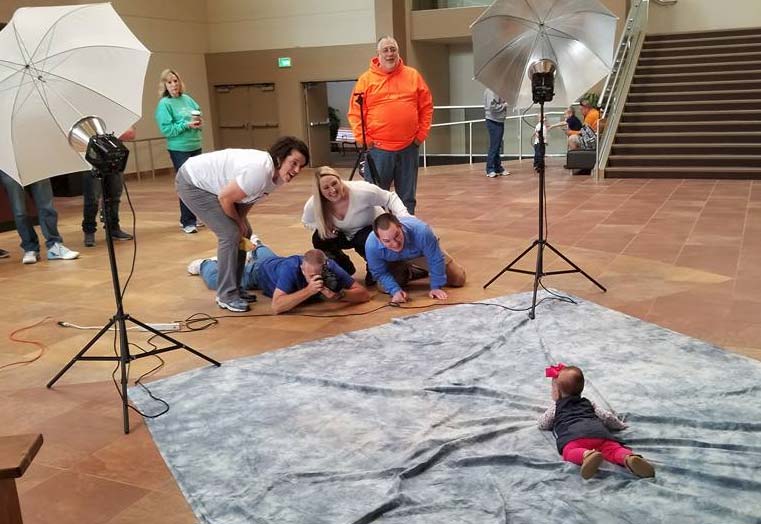 Photographing a baby